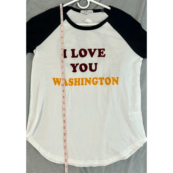 Washington Redskins NFL Women’s 3/4 Sleeve T-Shirt “I Love Washington” Sz S NWT - Picture 8 of 8